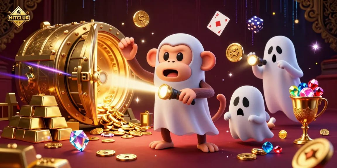 Engage in thrilling casino action at HITCLUB with an energetic ghost-hunter puppy and a mischievous poltergeist monkey.