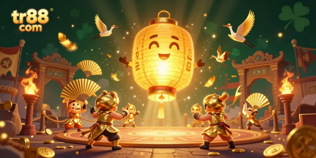 Experience dynamic gaming at tr88 com with golden lanterns and winning tokens in a vibrant casino.
