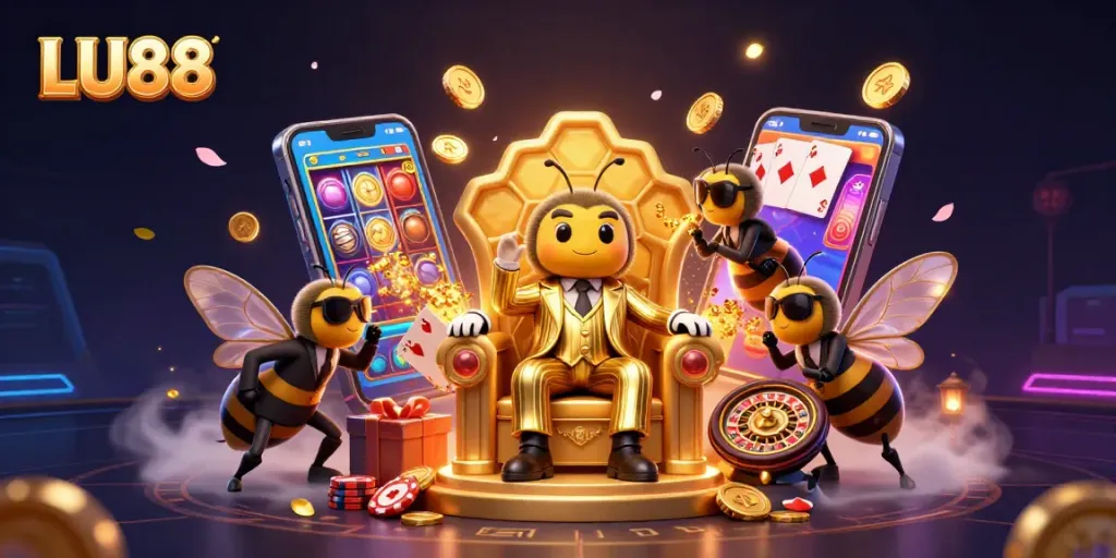 LU88 engages players with vibrant slots and casino games in a dynamic scene.