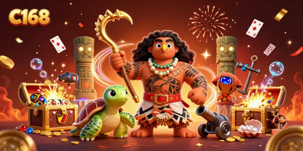 Engage in C168 casino excitement with a 3D demigod hawk and dynamic game elements.