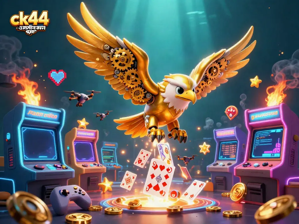 Experience ck44 -এ লগইন করুন with our immersive 3D casino scene filled with action and vibrant gaming elements.