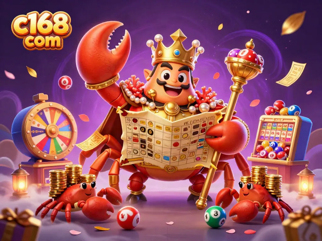 Experience the excitement of c168 com with a vibrant 3D illustration showcasing lively gambling elements.