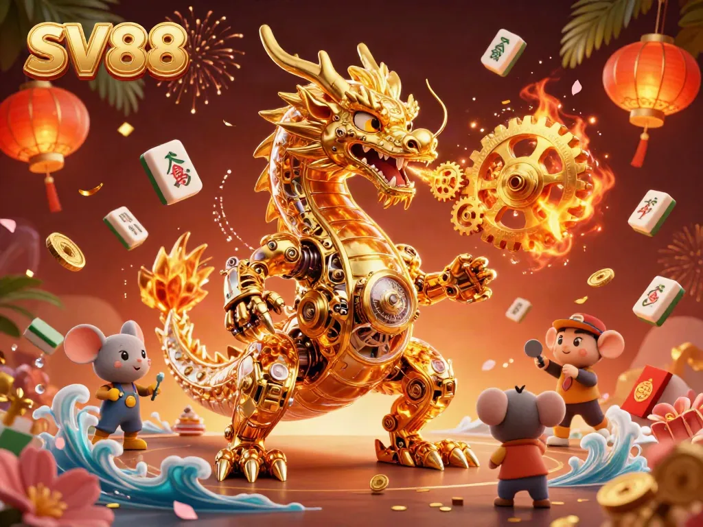 SV88 golden dragon illustration showcasing excitement in casino gaming.