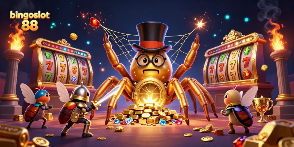 Menangkan jackpot di bingoslot 88 dengan tarantula emas dan ksatria kecil yang berani.