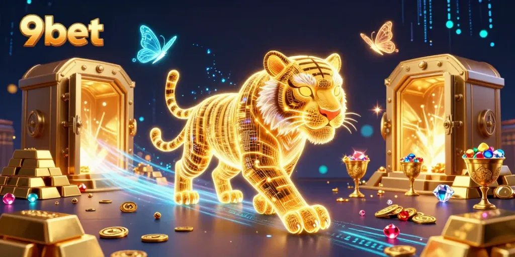 Experience the thrill of winning with 9bet in a vibrant 3D digital casino setting.