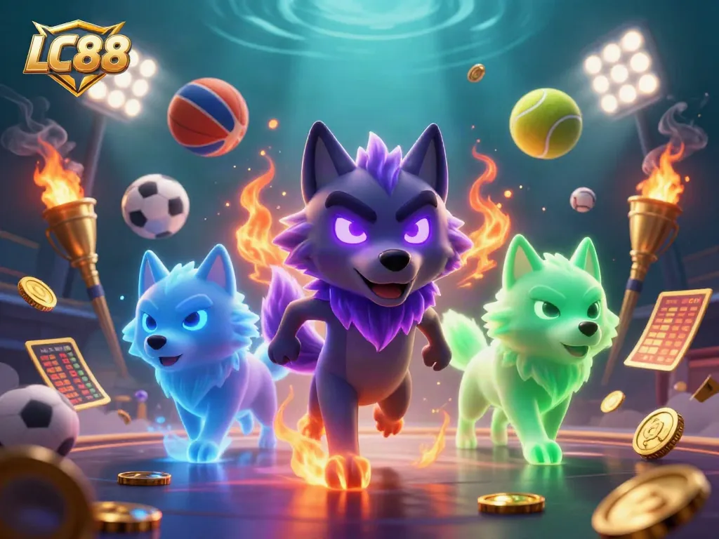 Engage with LC88's thrilling sports betting experience in a packed casino atmosphere.