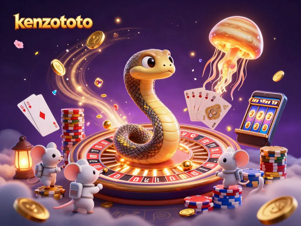 Experience thrilling bets at kenzototo with 3D cosmic elements and vibrant casino action.