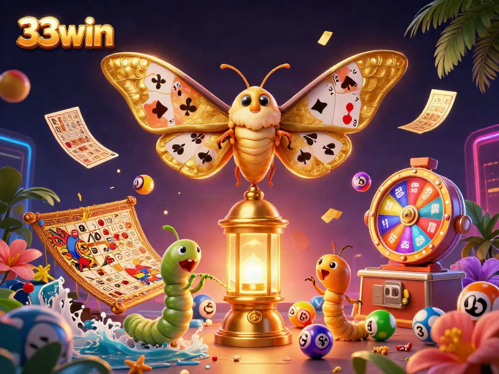 Experience thrilling moments with 33win, featuring vibrant lottery elements and gaming visuals.