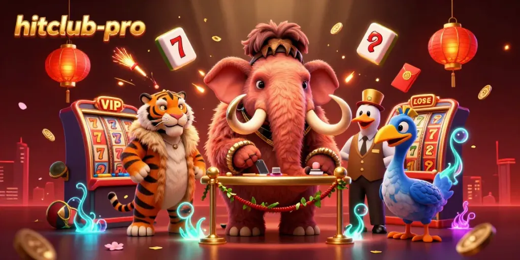 Experience thrilling gameplay at hitclub-pro with dynamic casino characters and festive elements.