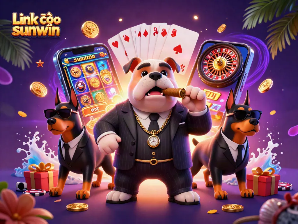 Spin to win with Link vào sunwin as the mafia boss and bodyguards guard the jackpot!